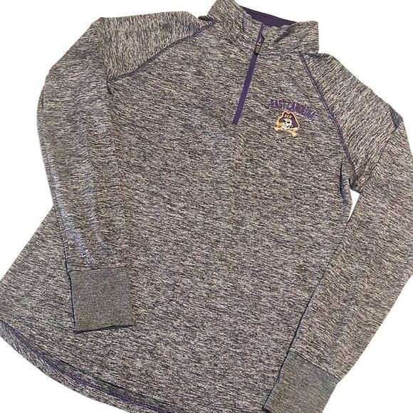 Colosseum East Carolina University Gray Quarter Zip Pullover Size Medium - Picture 1 of 10